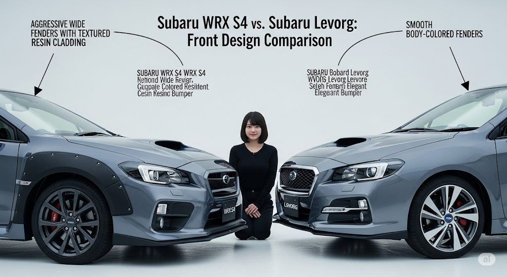 レヴォーグとWRX、顔つきデザインの差