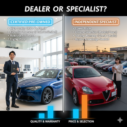 認定中古車と中古専門店の違い