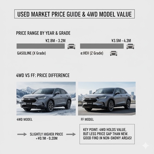 中古相場の目安と4WDモデルの価格