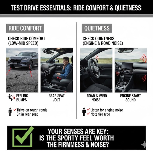 試乗で必須確認!乗り心地と静粛性